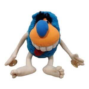 Plush Monster Stuffed Animal Toy Fuzzy Big Teeth Hard To Find W Suction Cups